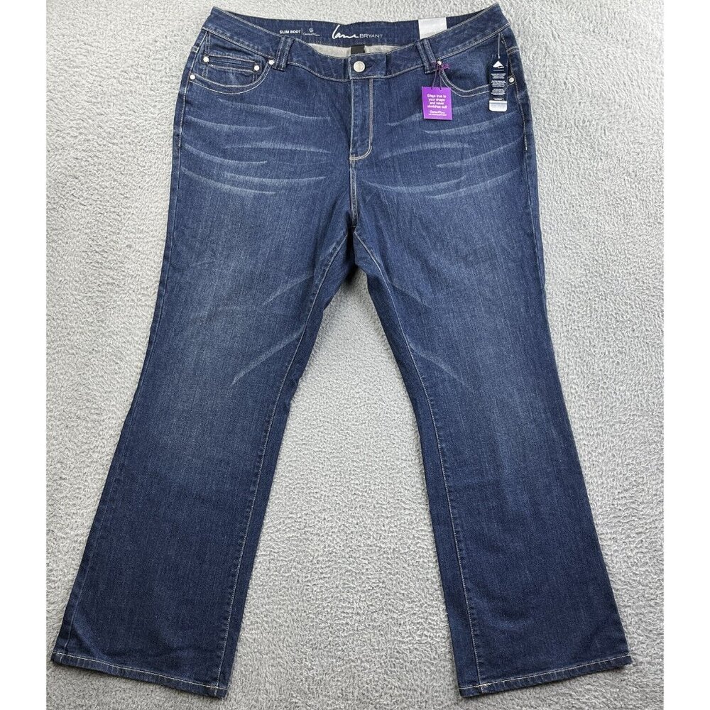 Lane Bryant Jeans Womens 26 Slim Boot Cut Genius Fit Dark Wash Stretch